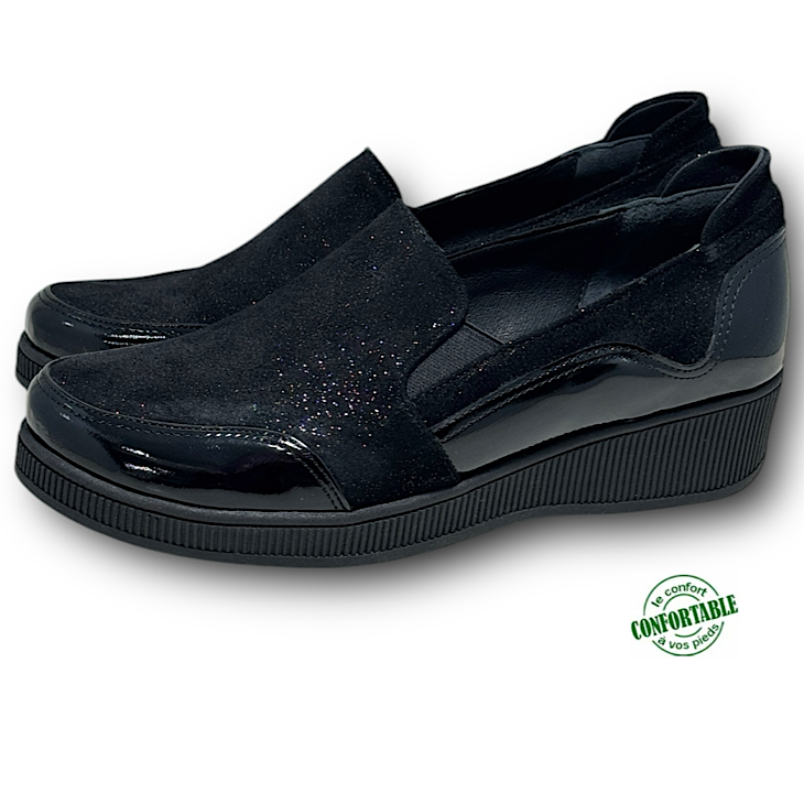Chaussure Femme médical Compensée-PEELOG daim
