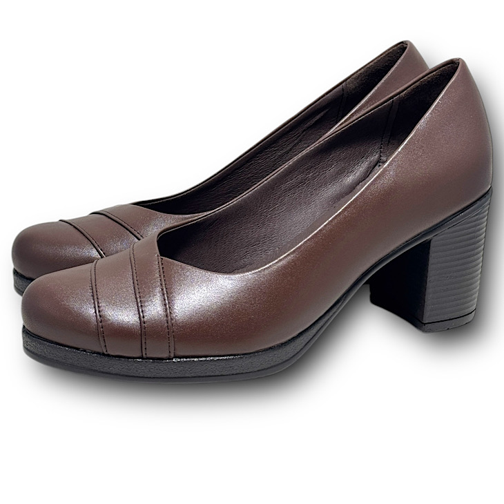 Chaussure demi talon LYRAX couleur marron
